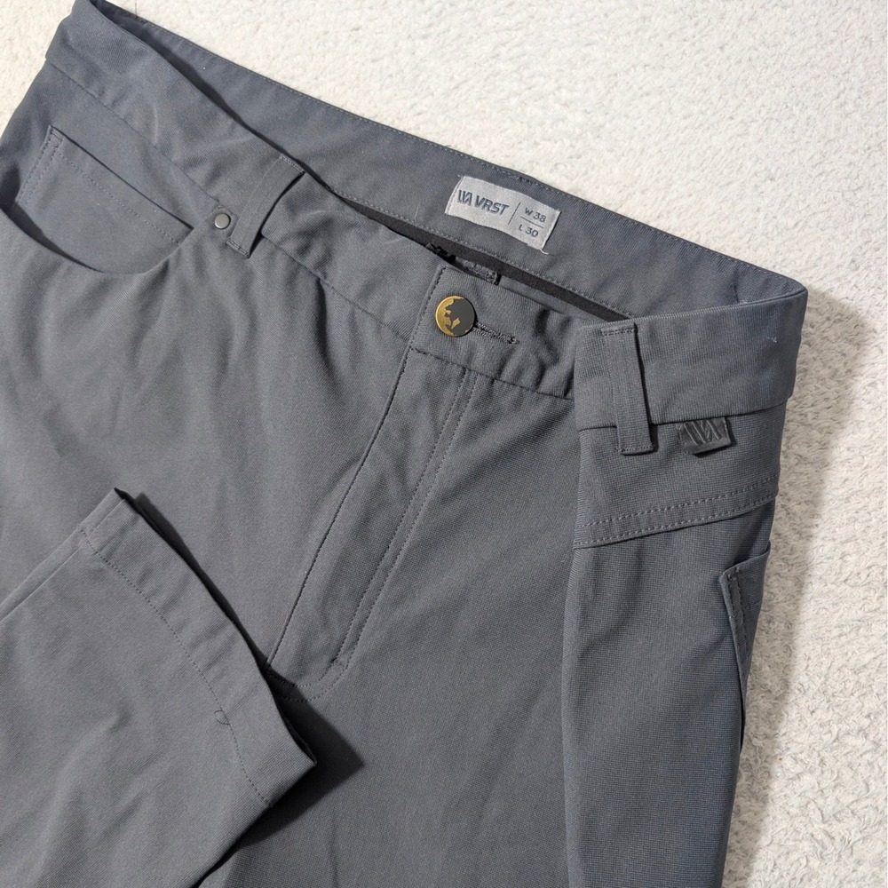 VRST Limitless 5-Pocket Pants Mens 38/30 Grey Slim Fit Stretch Athletic